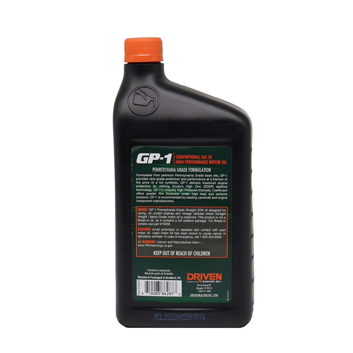 GP-1 SAE 30 Racing Oil | Quart