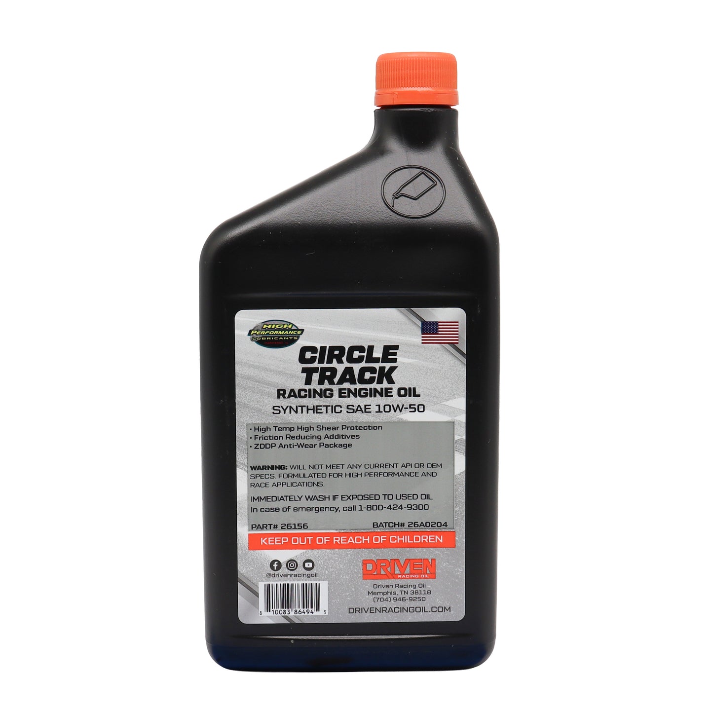 Circle Track Full Synthetic Racing Oil 10W50
