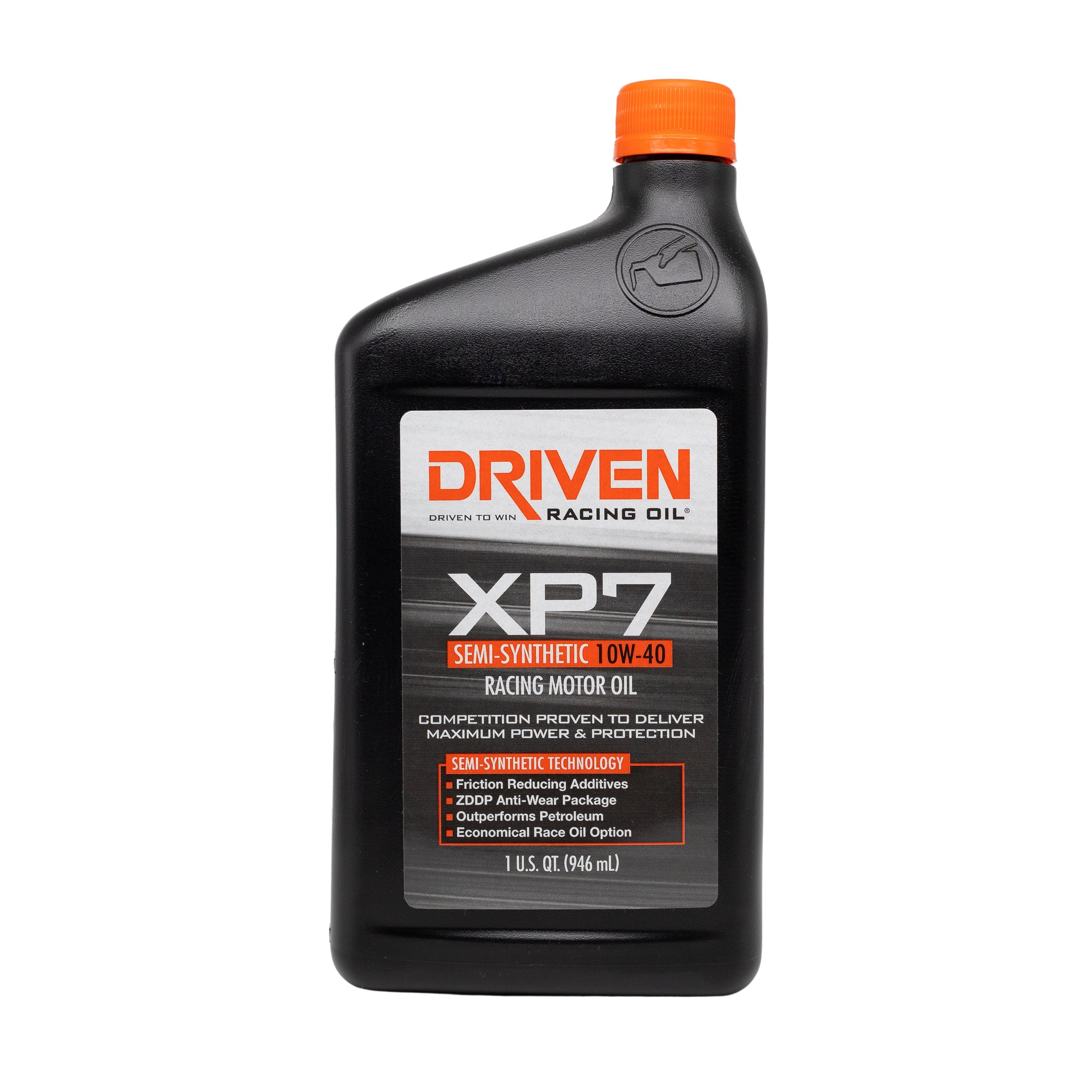 High Performance Racing Engine Oil XP7 10W-40 Semi-Synthetic Racing Oil, Quart – Driven Racing Oil