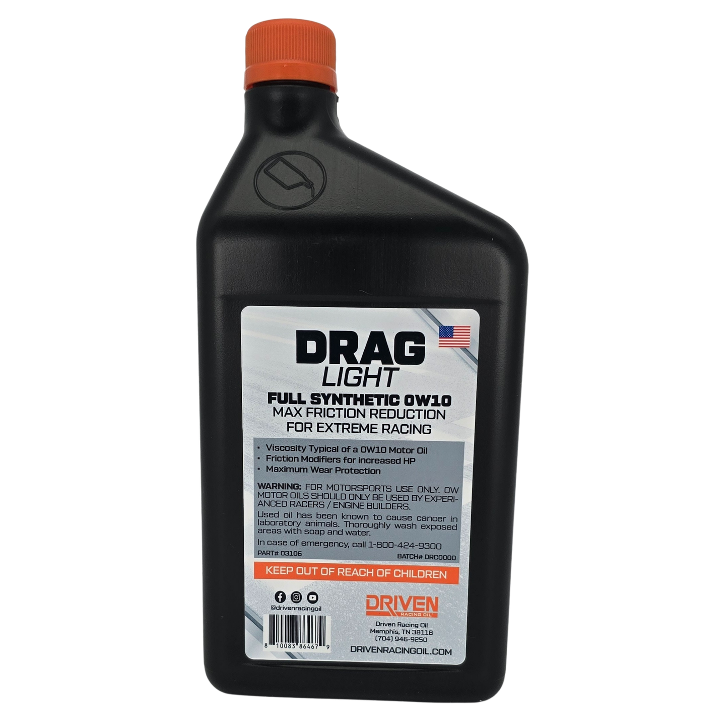 Drag Light SAE 0W-10 | Quart