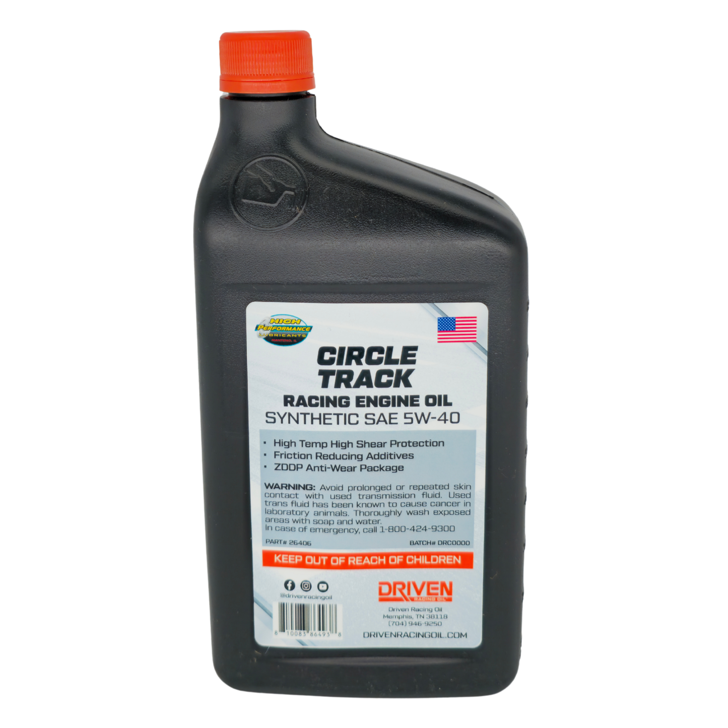 Circle Track Full Synthetic Racing Oil SAE 5W40