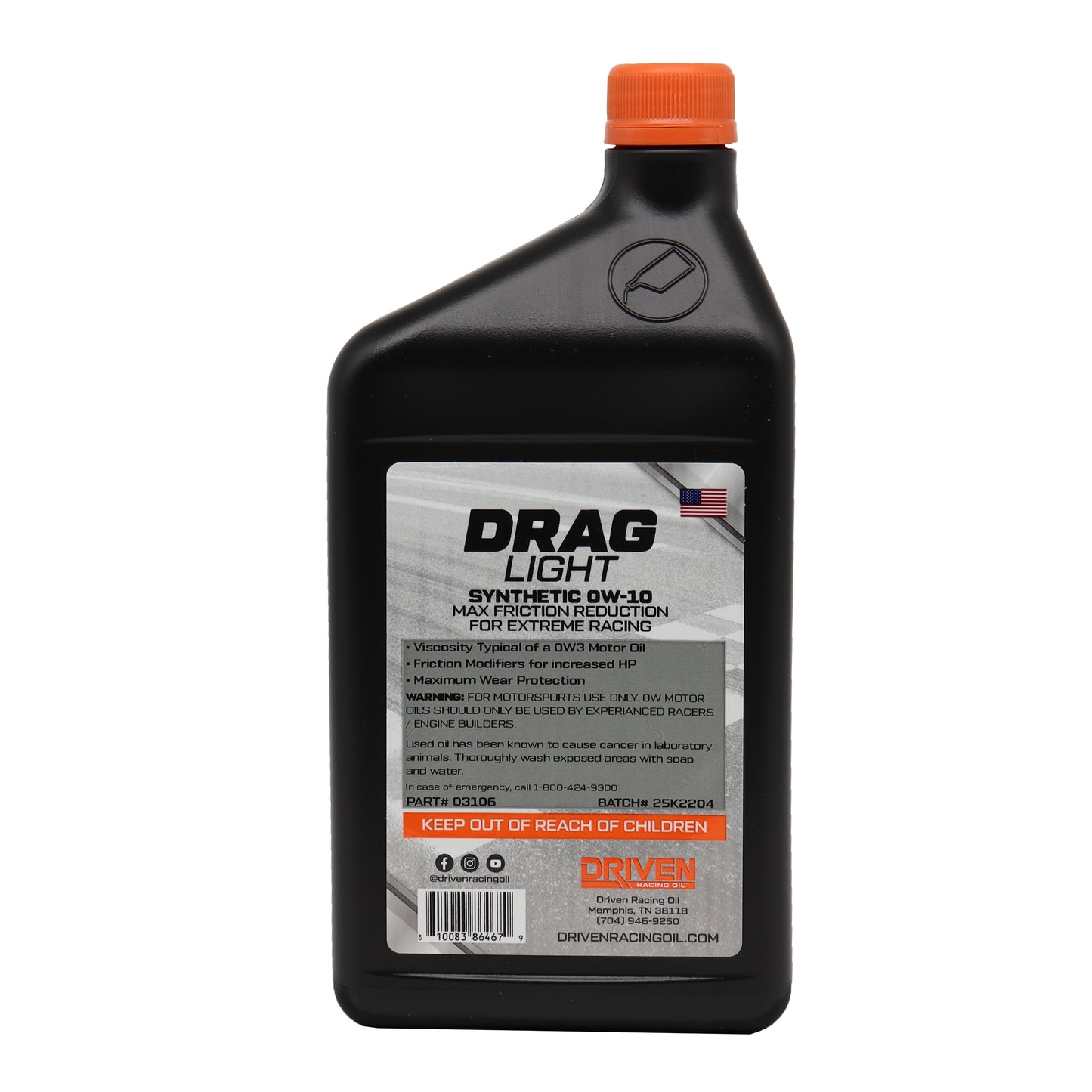 Drag Light SAE 0W-10 | Case (12 Quarts)