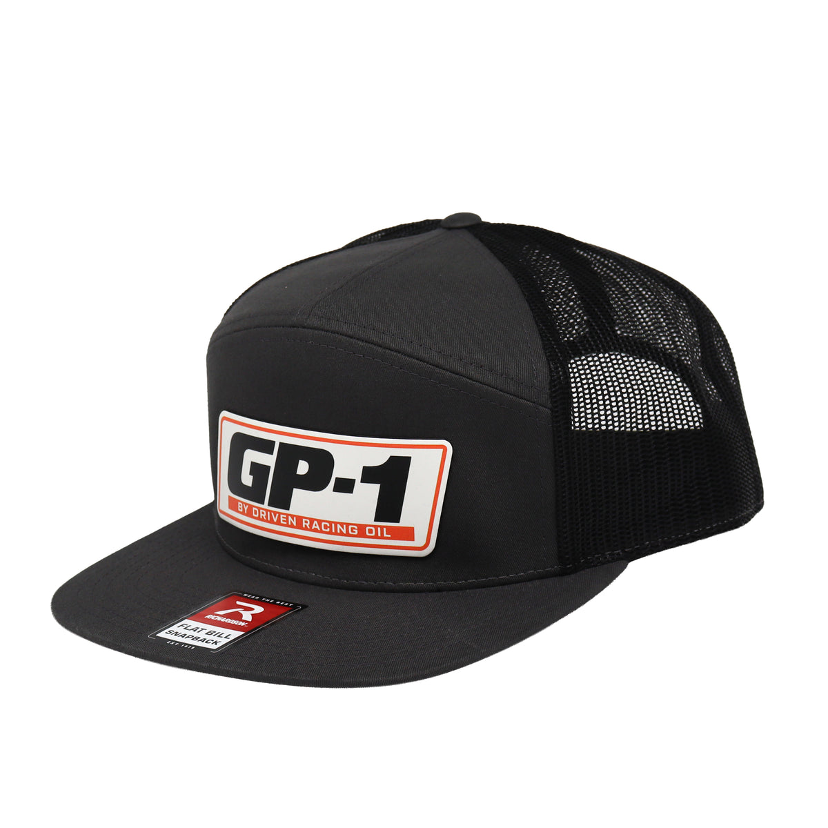 GP-1 Leather Patch Flat-Bill Hat – Gray
