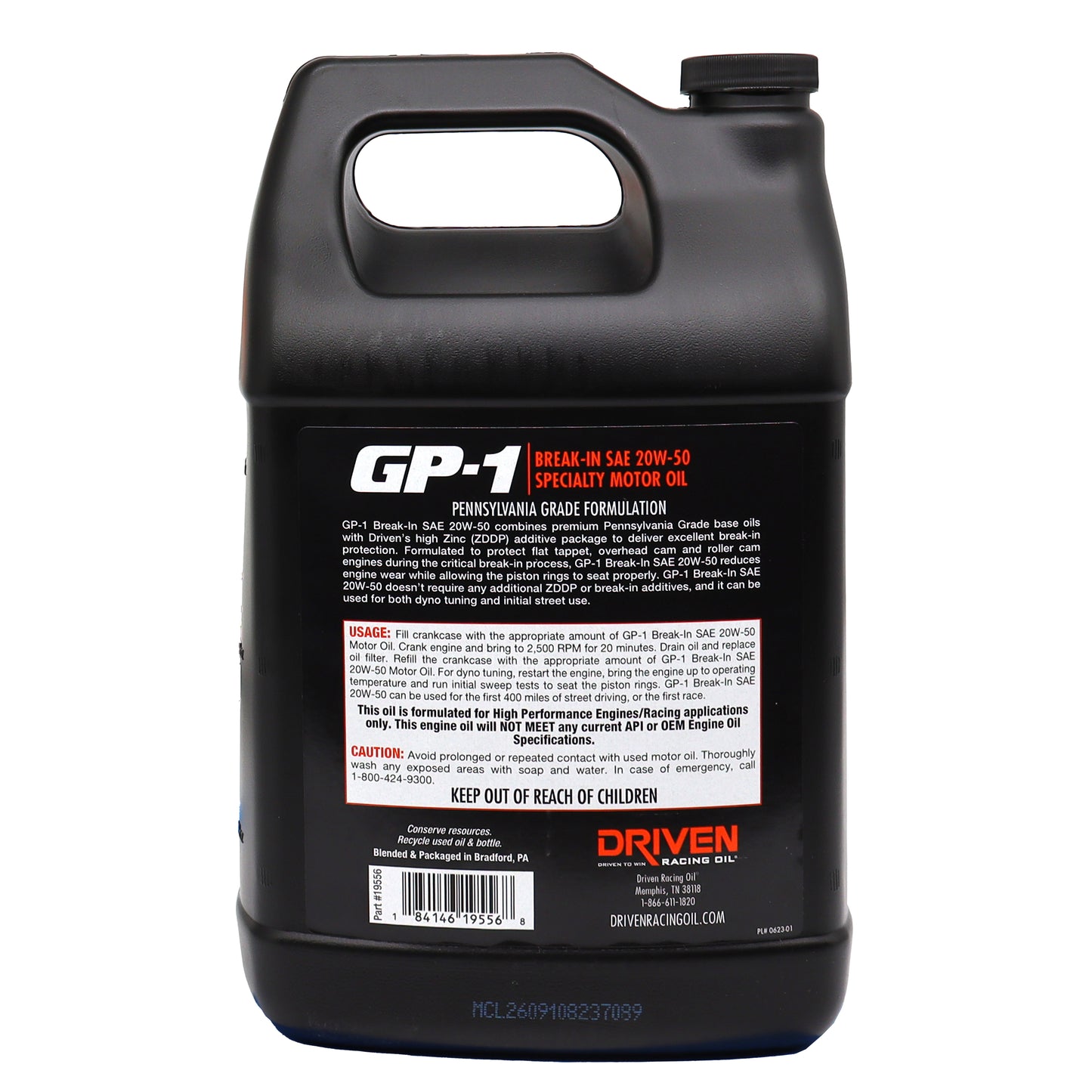 GP-1 Break-In 20W-50 | 4 Gallon Case