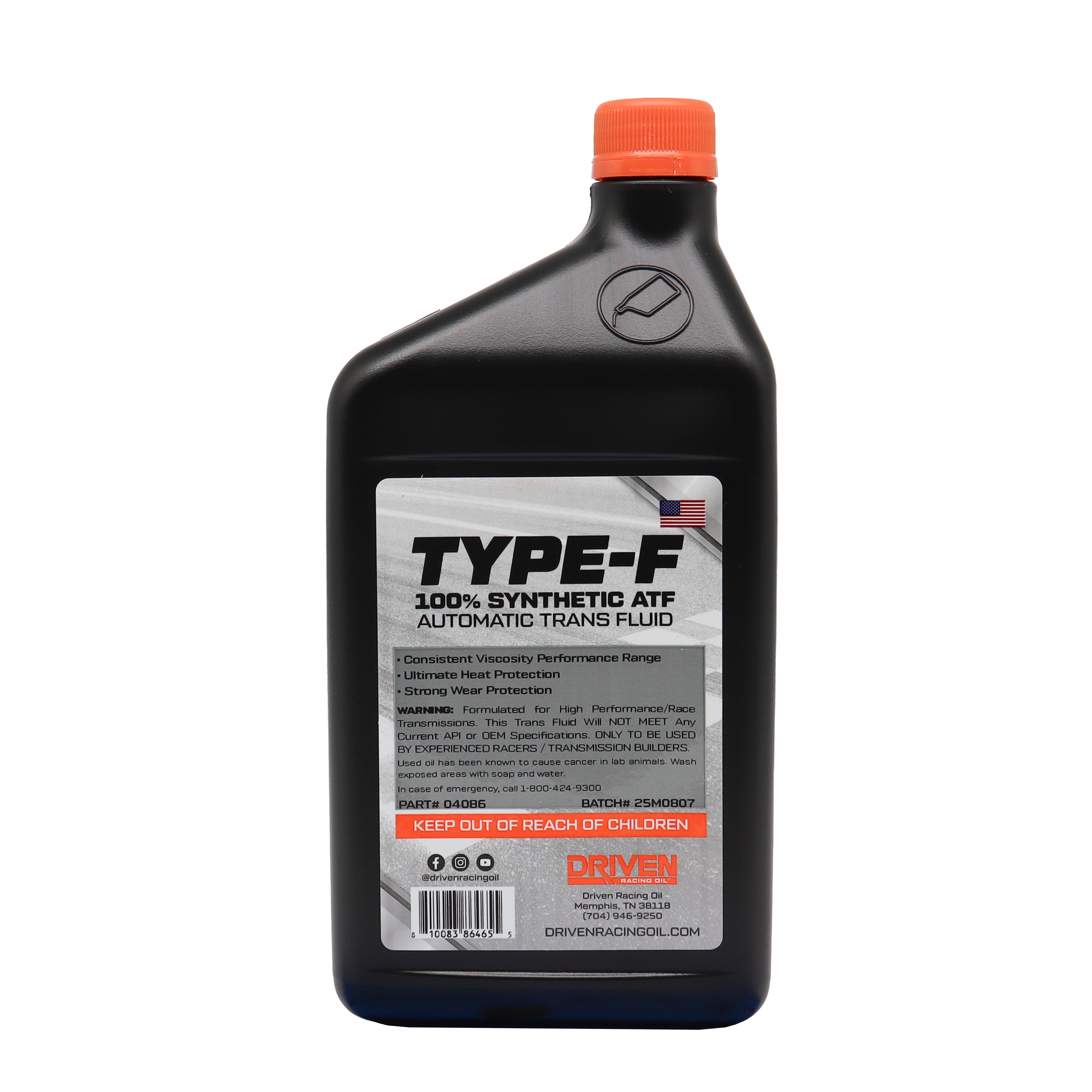 ATF Synthetic Type F Racing |Quart – Driven Racing Oil